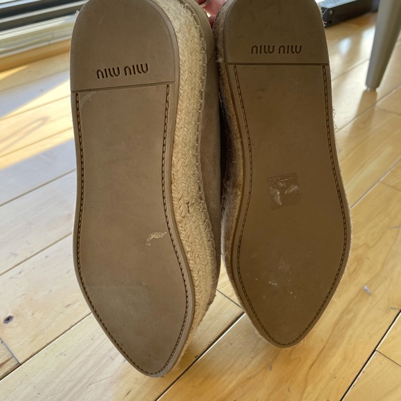 Miu Miu Beige Suede Espadrille Sneaker Platform - Picture 4 of 7